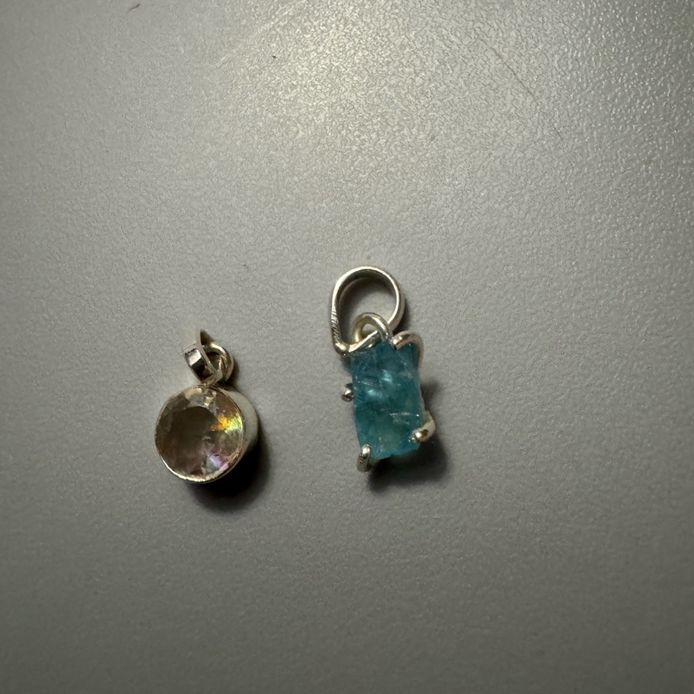 New blue topaz and mystic topaz in sterling silver